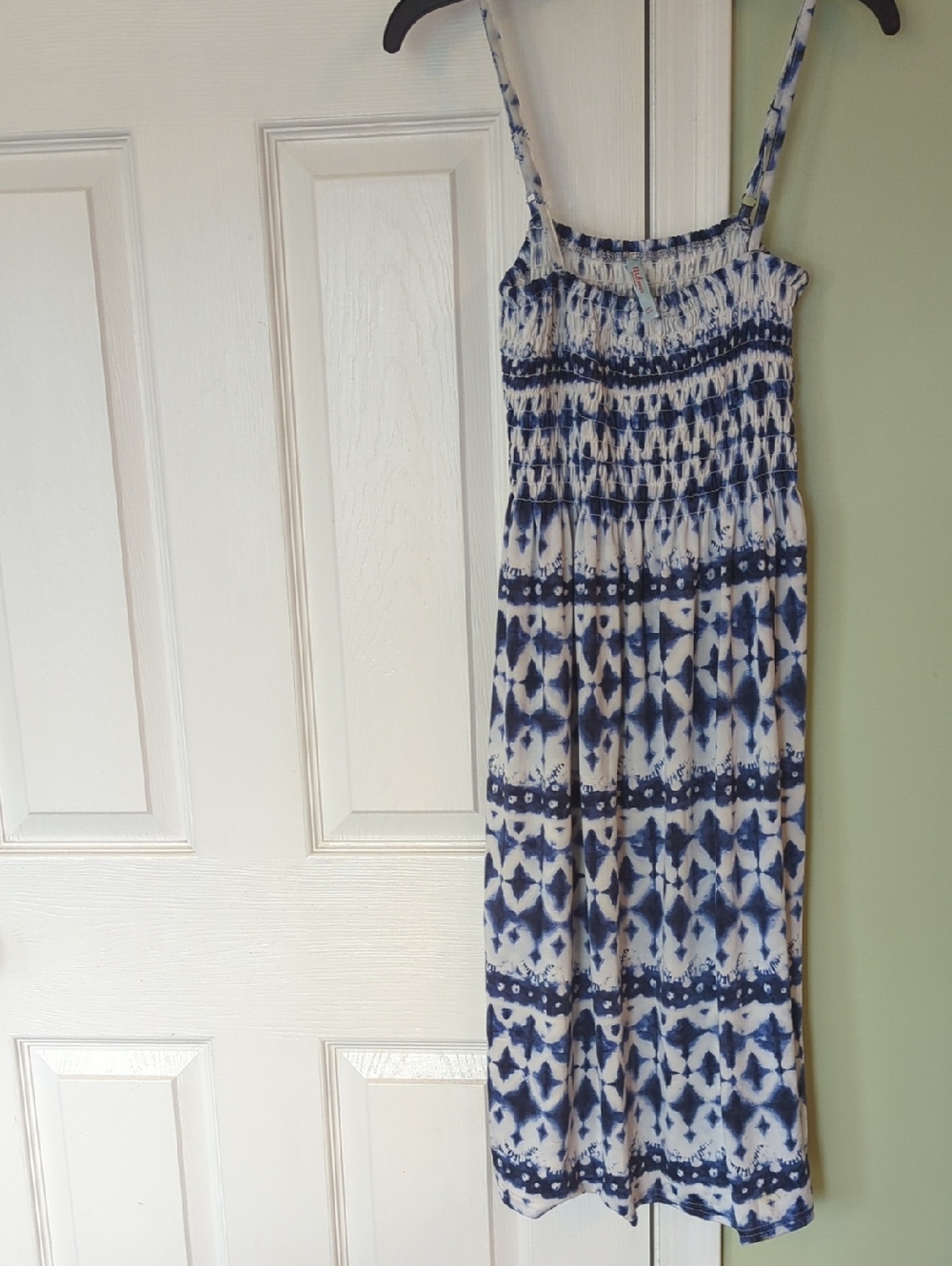 Blue and White Tie-Dye Swim Cover -Up